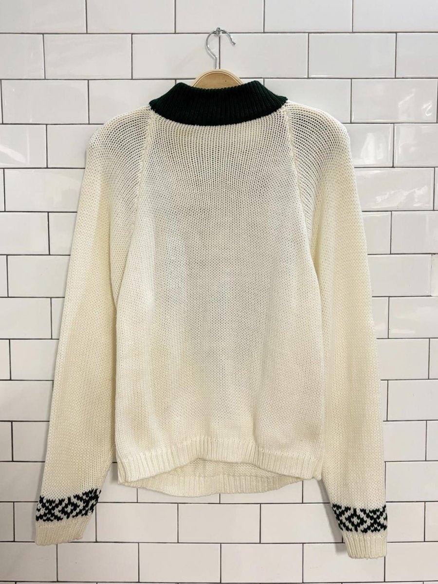 vintage 80s oblique floral knit sweater - good market thrift store