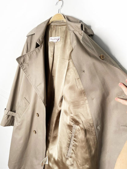 vintage 80s oscar de la renta heritage classic double breasted belted trench coat - good market thrift store