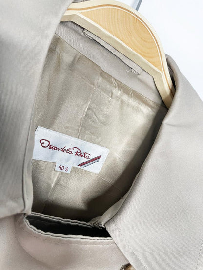 vintage 80s oscar de la renta heritage classic double breasted belted trench coat - good market thrift store