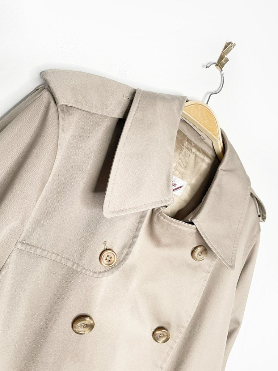 vintage 80s oscar de la renta heritage classic double breasted belted trench coat - good market thrift store