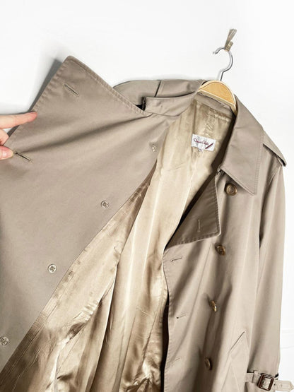 vintage 80s oscar de la renta heritage classic double breasted belted trench coat - good market thrift store