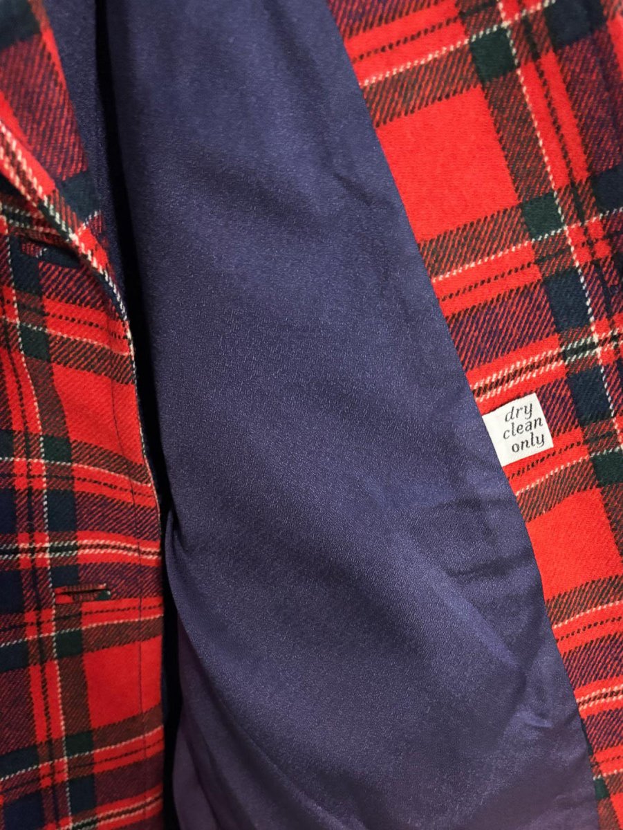 vintage 80s pendelton wool tartan plaid blazer jacket - good market thrift store