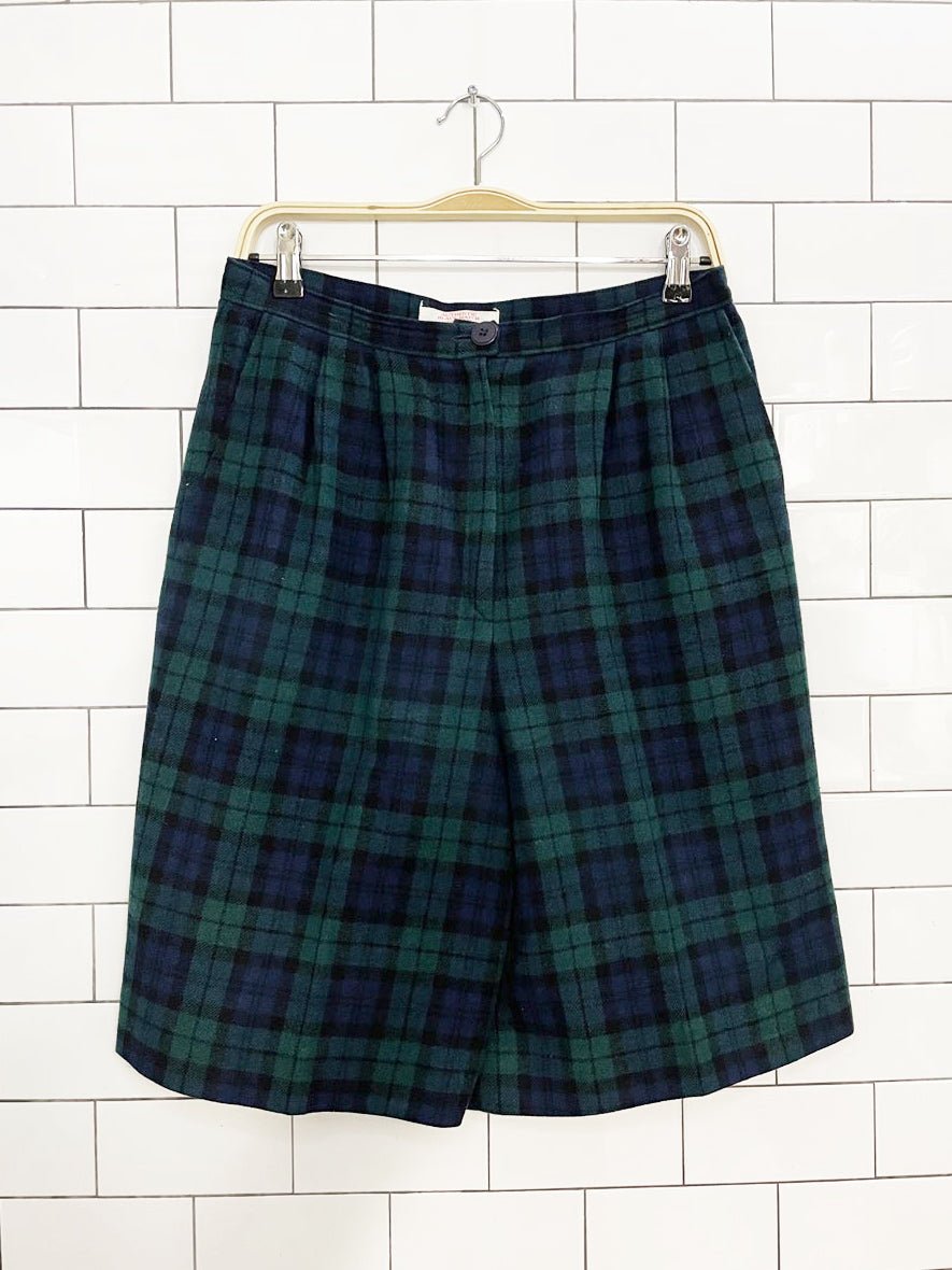 vintage 80s pendleton 100% virgin wool authentic tartan plaid shorts | made in USA - good market thrift store