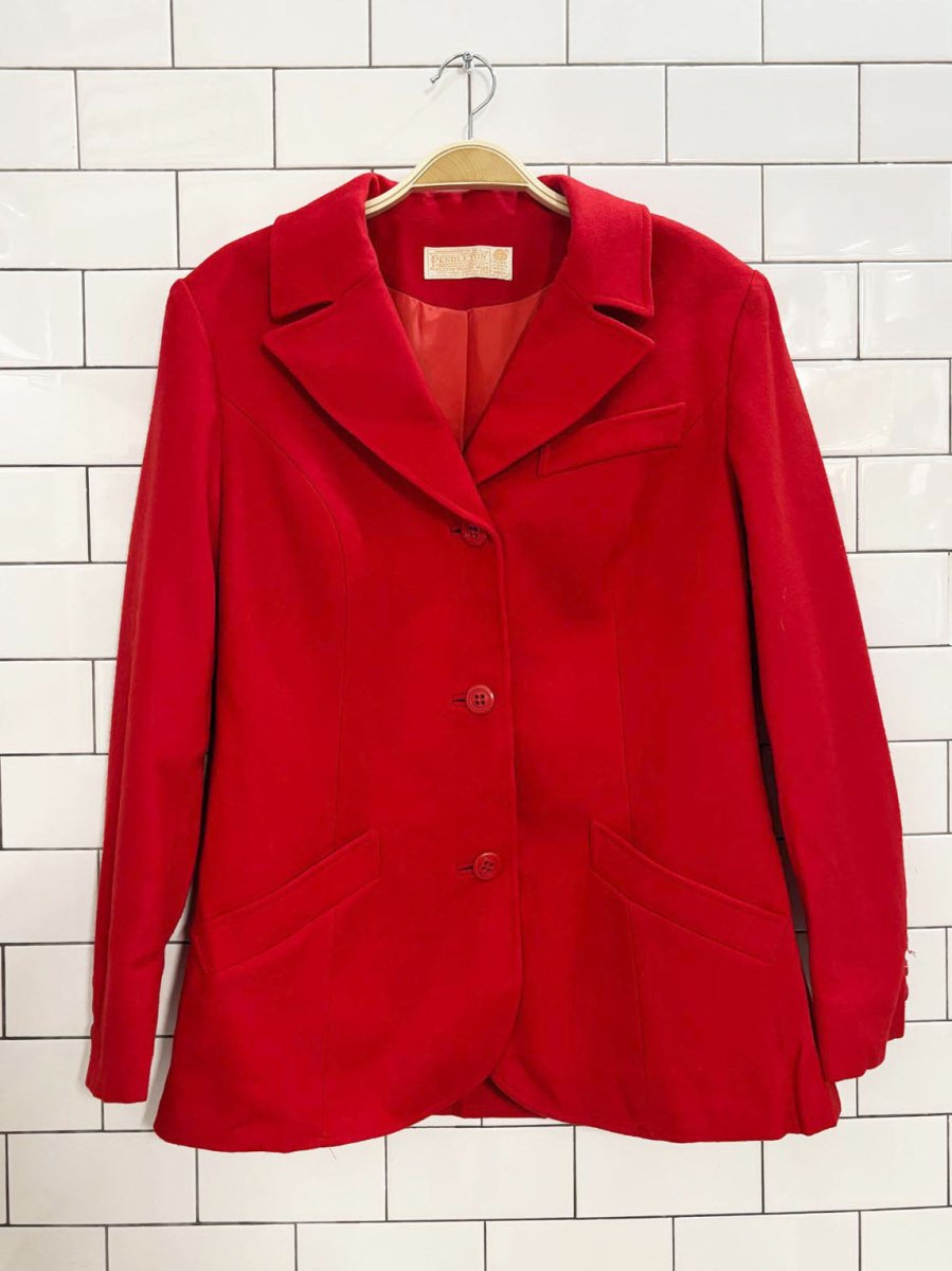 vintage 80s pendleton 100% wool lined blazer | made in usa - good market thrift store