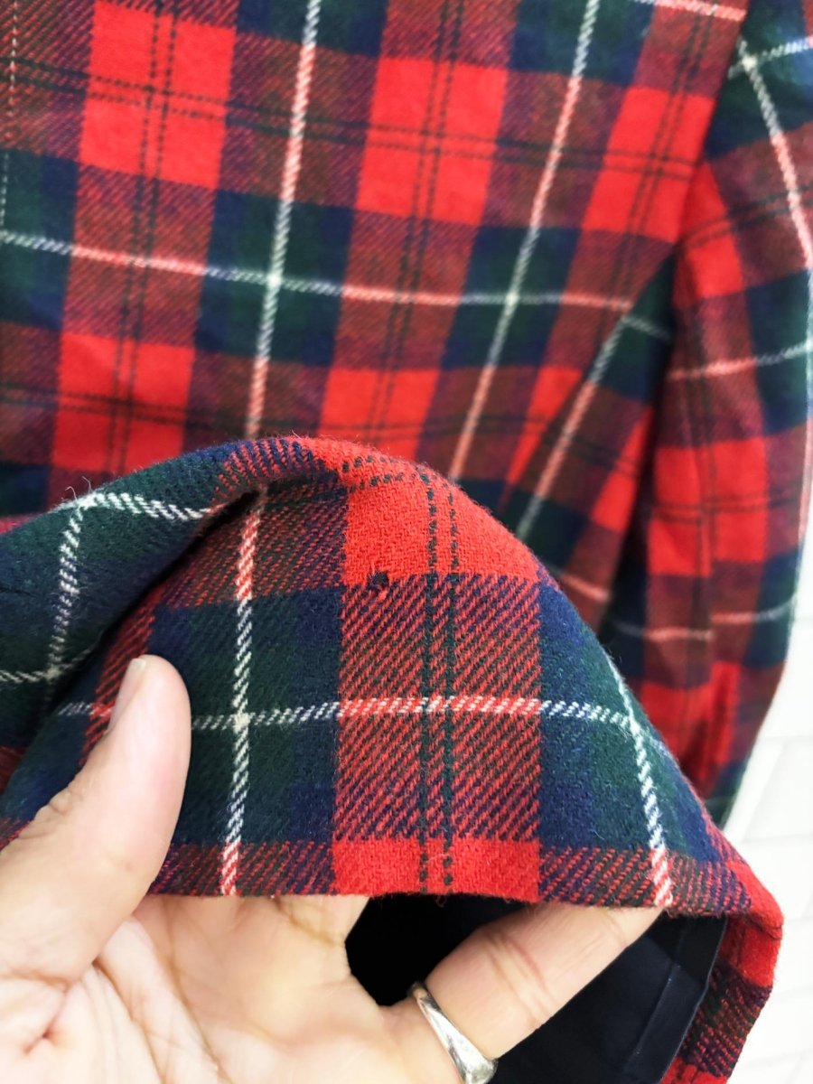 vintage 80s pendleton 100% wool tartan plaid blazer | made in usa - good market thrift store