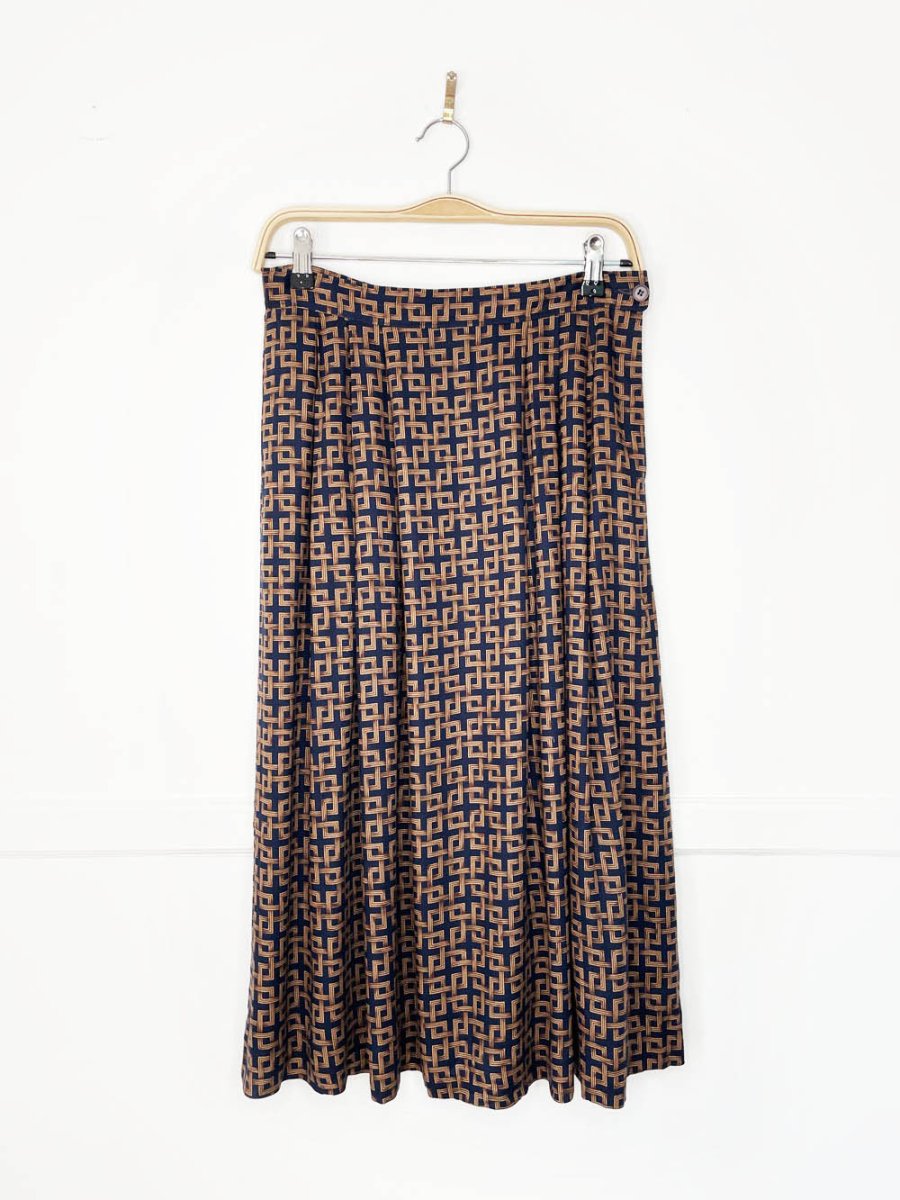 vintage 80s pendleton chain link pleated midi skirt | made in USA - good market thrift store