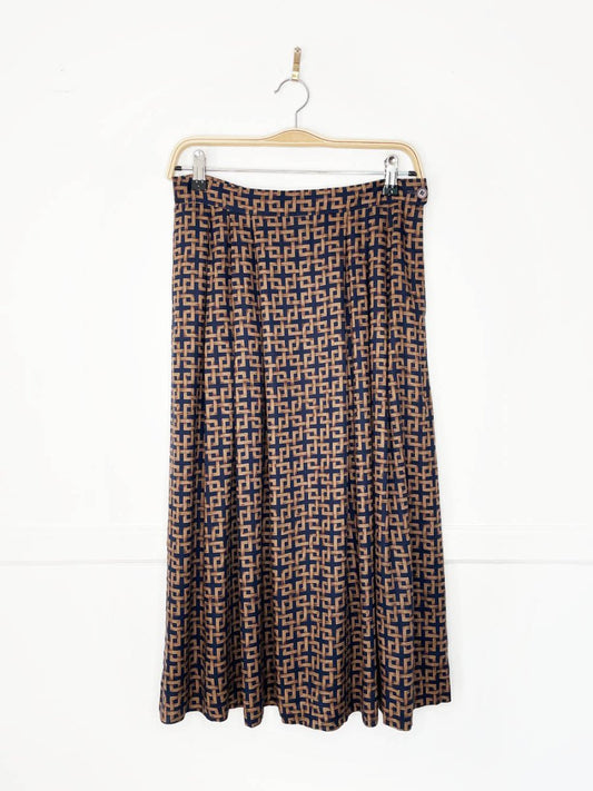 vintage 80s pendleton chain link pleated midi skirt | made in USA - good market thrift store