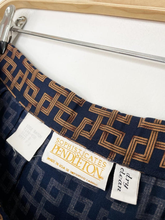 vintage 80s pendleton chain link pleated midi skirt | made in USA - good market thrift store