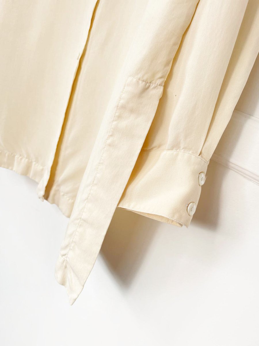 vintage 80s peter nygard 100% silk two pocket oversized blouse - good market thrift store