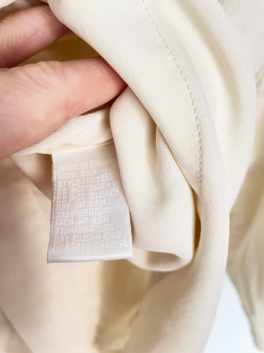 vintage 80s peter nygard 100% silk two pocket oversized blouse - good market thrift store