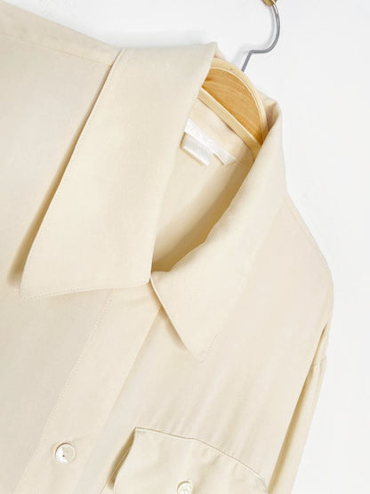 vintage 80s peter nygard 100% silk two pocket oversized blouse - good market thrift store