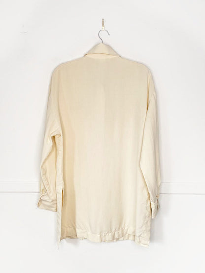 vintage 80s peter nygard 100% silk two pocket oversized blouse - good market thrift store