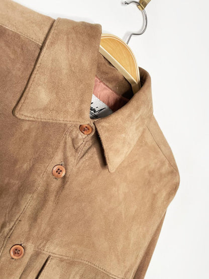vintage 80s peter nygard lamb suede shirt jacket | made in Canada - good market thrift store