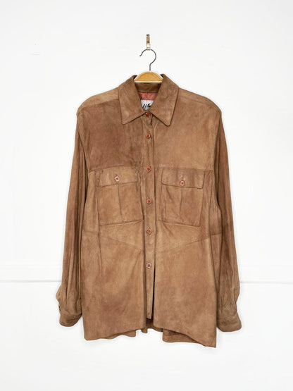 vintage 80s peter nygard lamb suede shirt jacket | made in Canada - good market thrift store