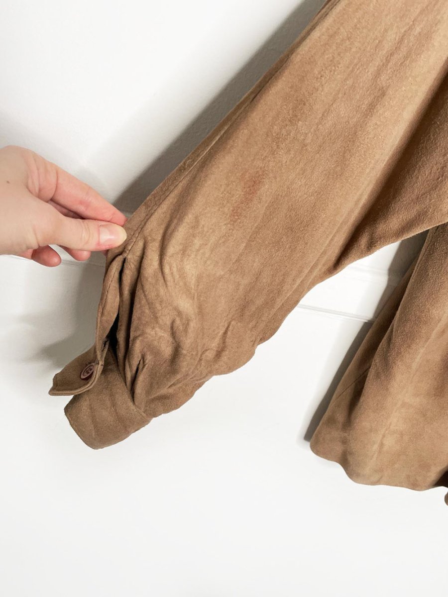 vintage 80s peter nygard lamb suede shirt jacket | made in Canada - good market thrift store