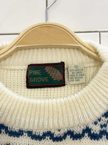 vintage 80s pine grove fair isle ski knit sweather - good market thrift store