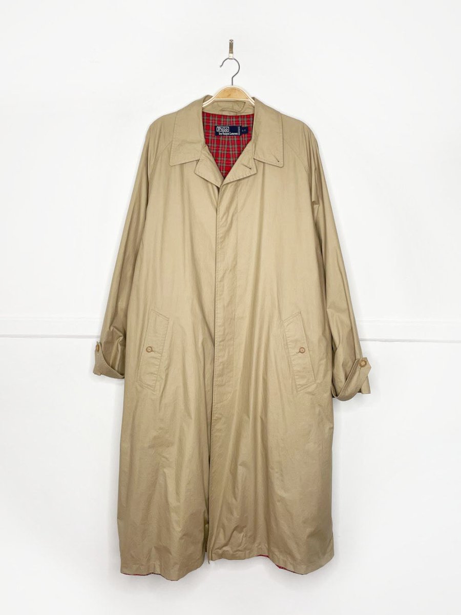 vintage 80s polo ralph lauren minimal trench coat - good market thrift store
