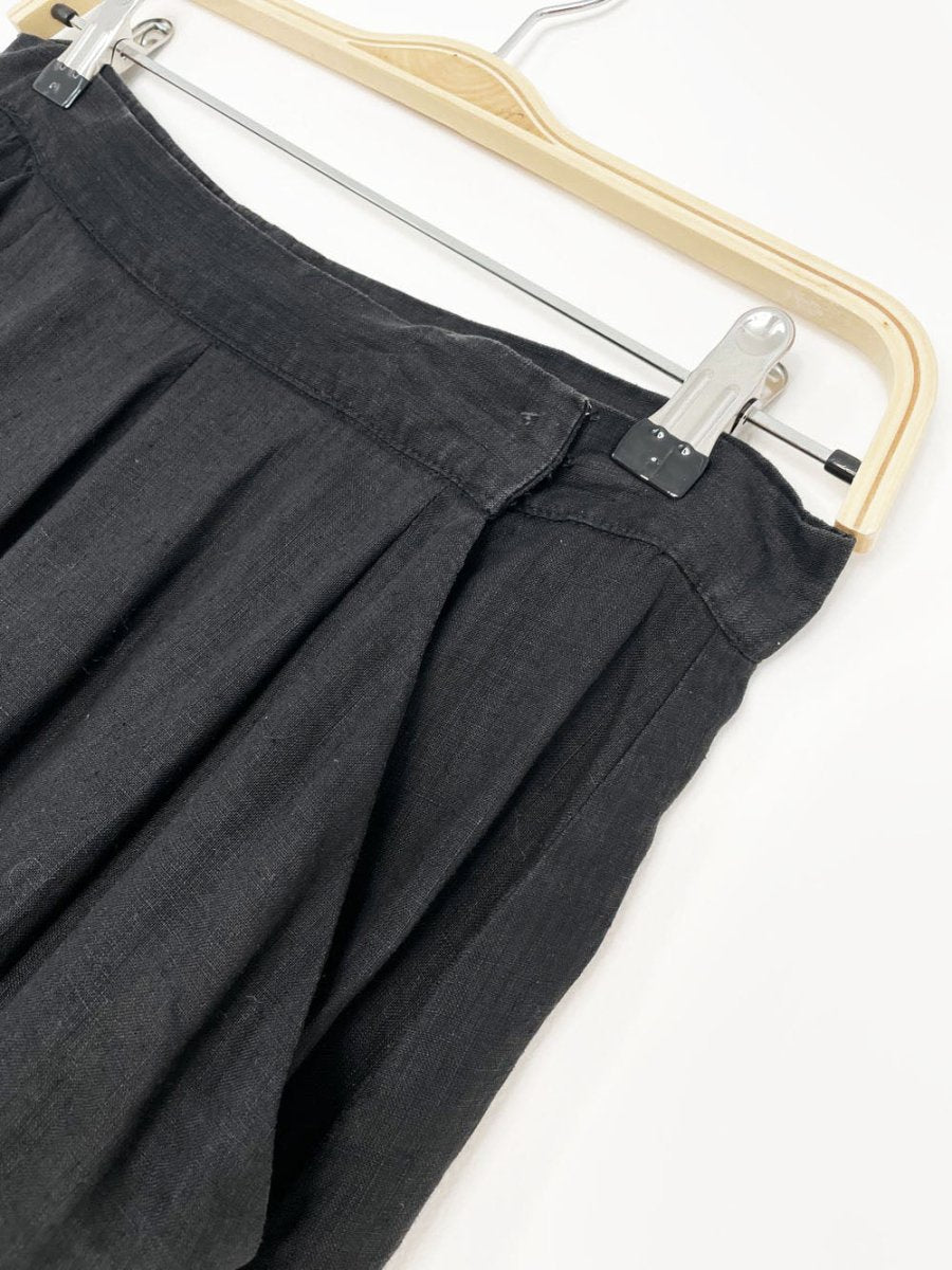 vintage 80s ports 100% linen big pleat full midi skirt - good market thrift store