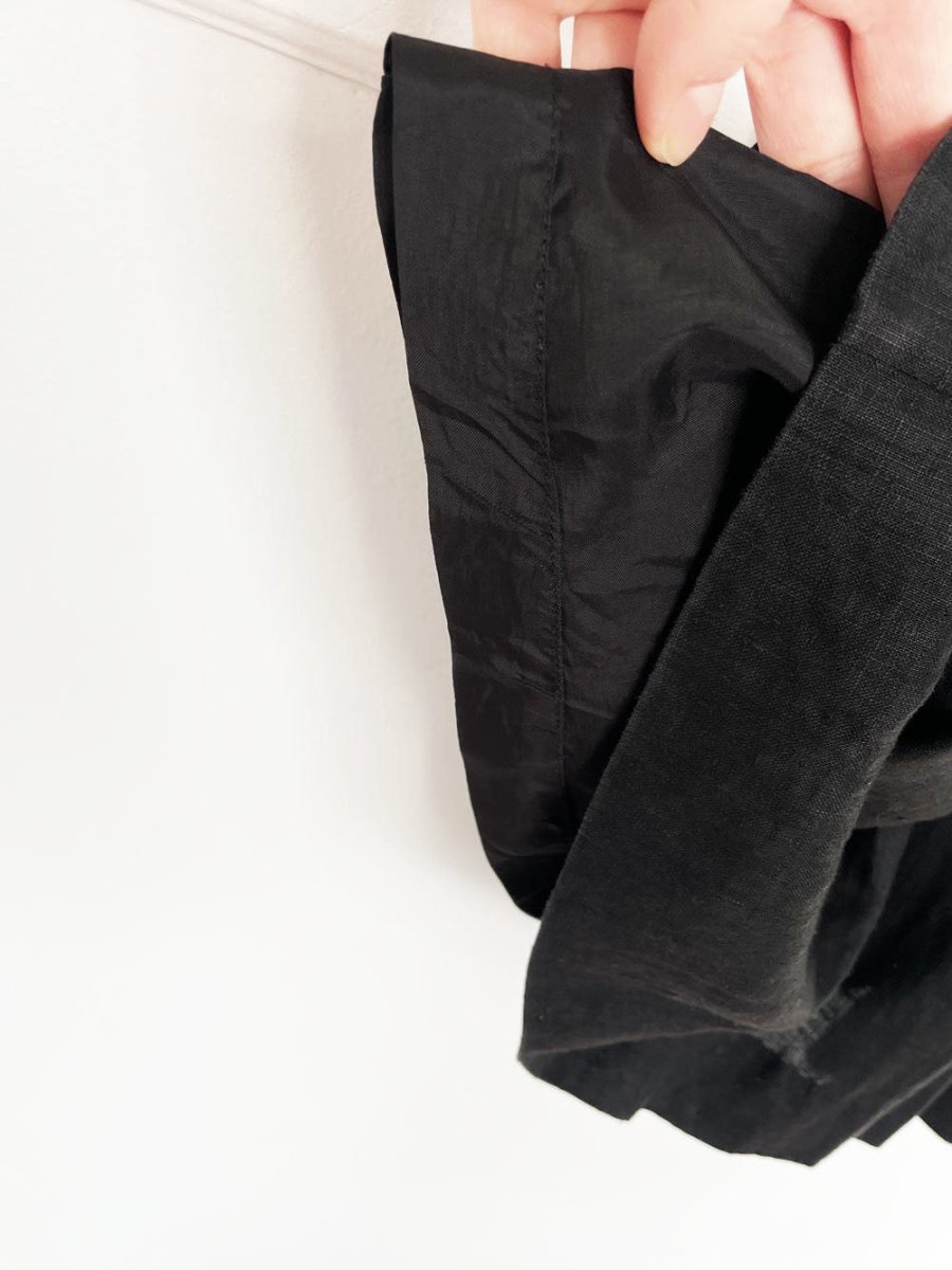 vintage 80s ports 100% linen big pleat full midi skirt - good market thrift store