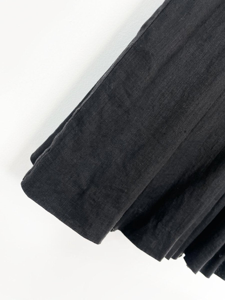 vintage 80s ports 100% linen big pleat full midi skirt - good market thrift store