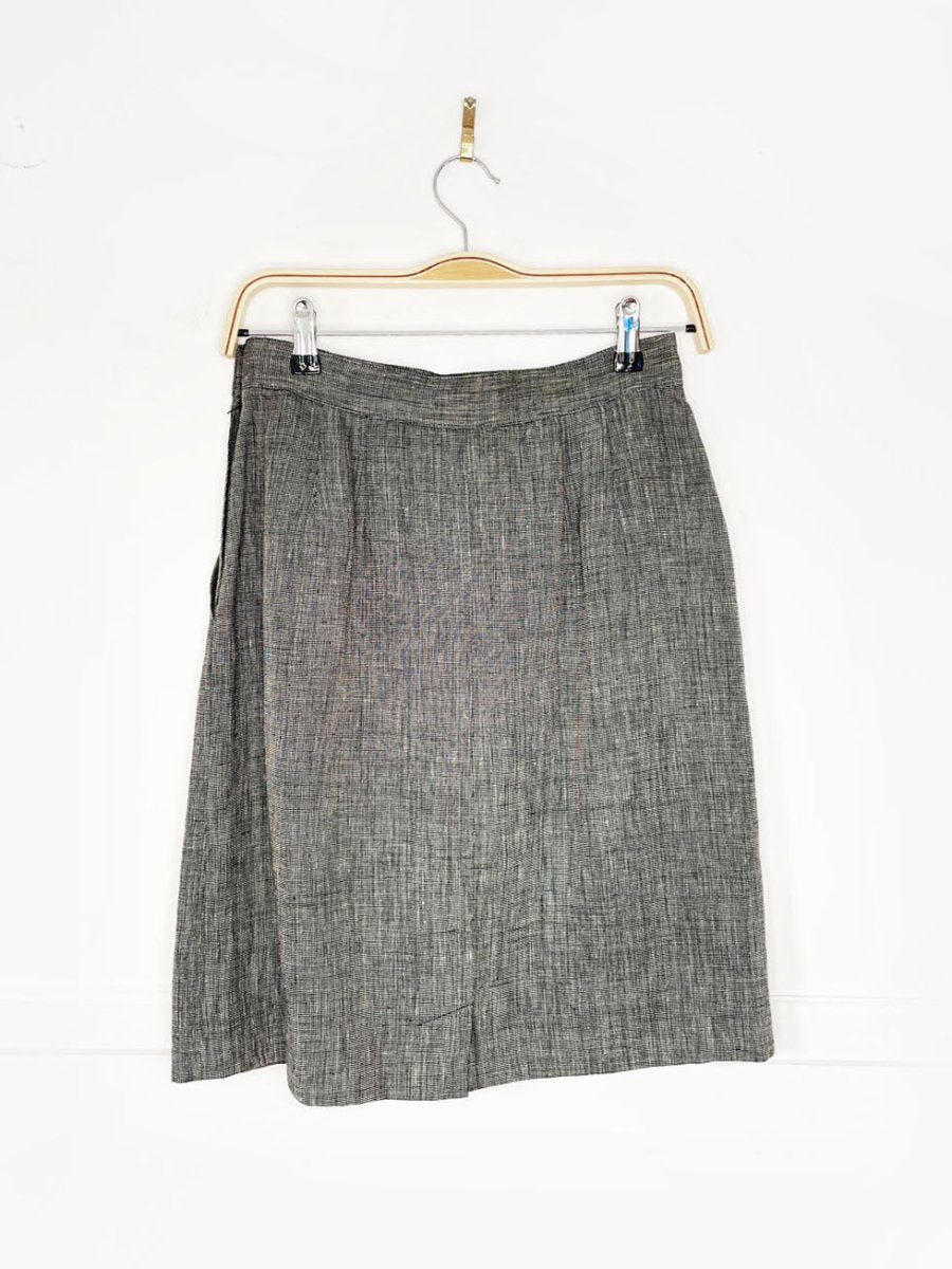 vintage 80s ports 100% linen high rise mini skirt - good market thrift store