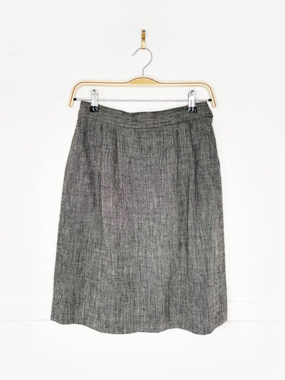 vintage 80s ports 100% linen high rise mini skirt - good market thrift store