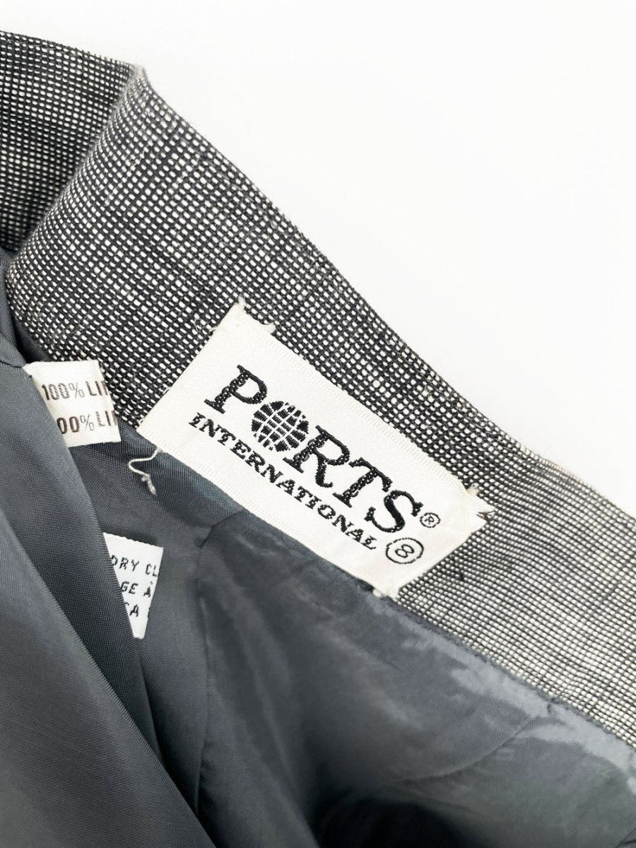 vintage 80s ports 100% linen high rise mini skirt - good market thrift store