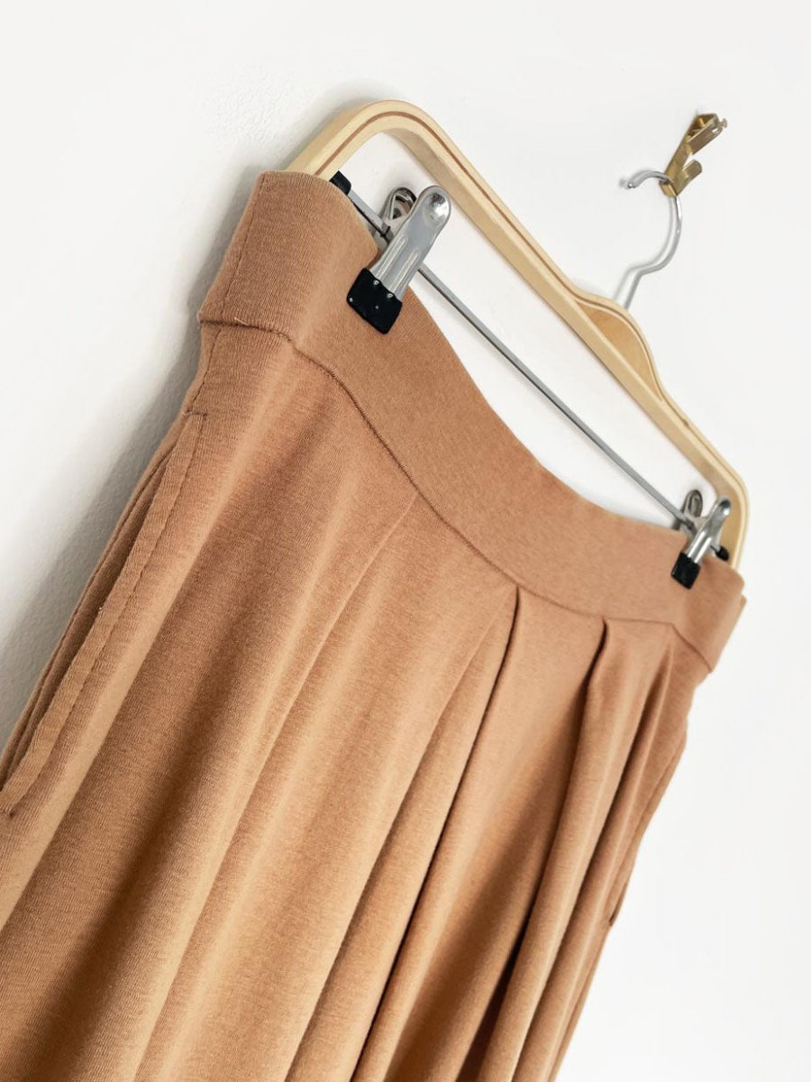 vintage 80s ports big pleat jersey midi skirt - good market thrift store