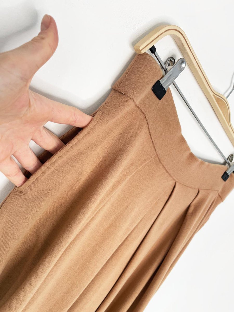 vintage 80s ports big pleat jersey midi skirt - good market thrift store