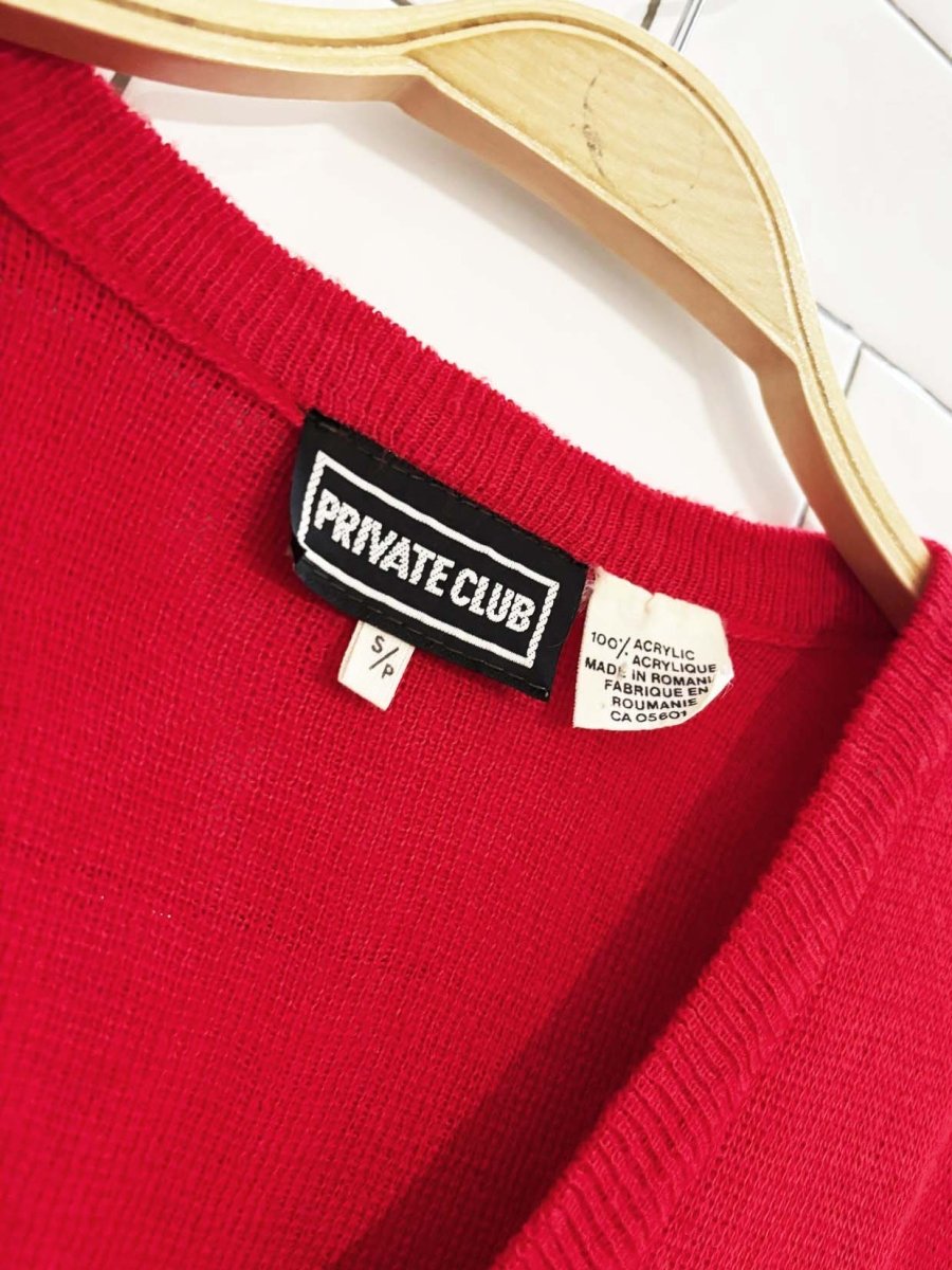 vintage 80s private club v - neck sweater vest - good market thrift store