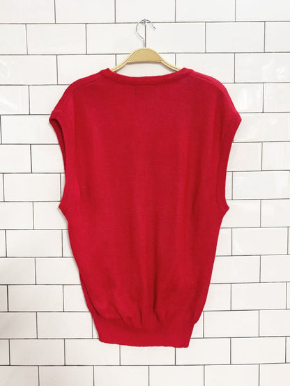 vintage 80s private club v - neck sweater vest - good market thrift store