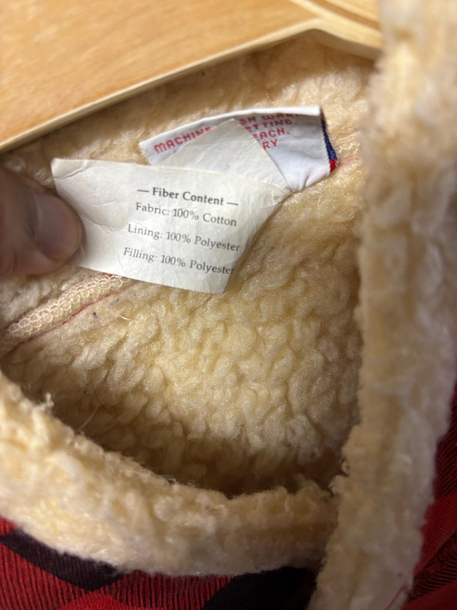 vintage 80s quiltables distressed sherpa lined flannel vest - good market thrift store