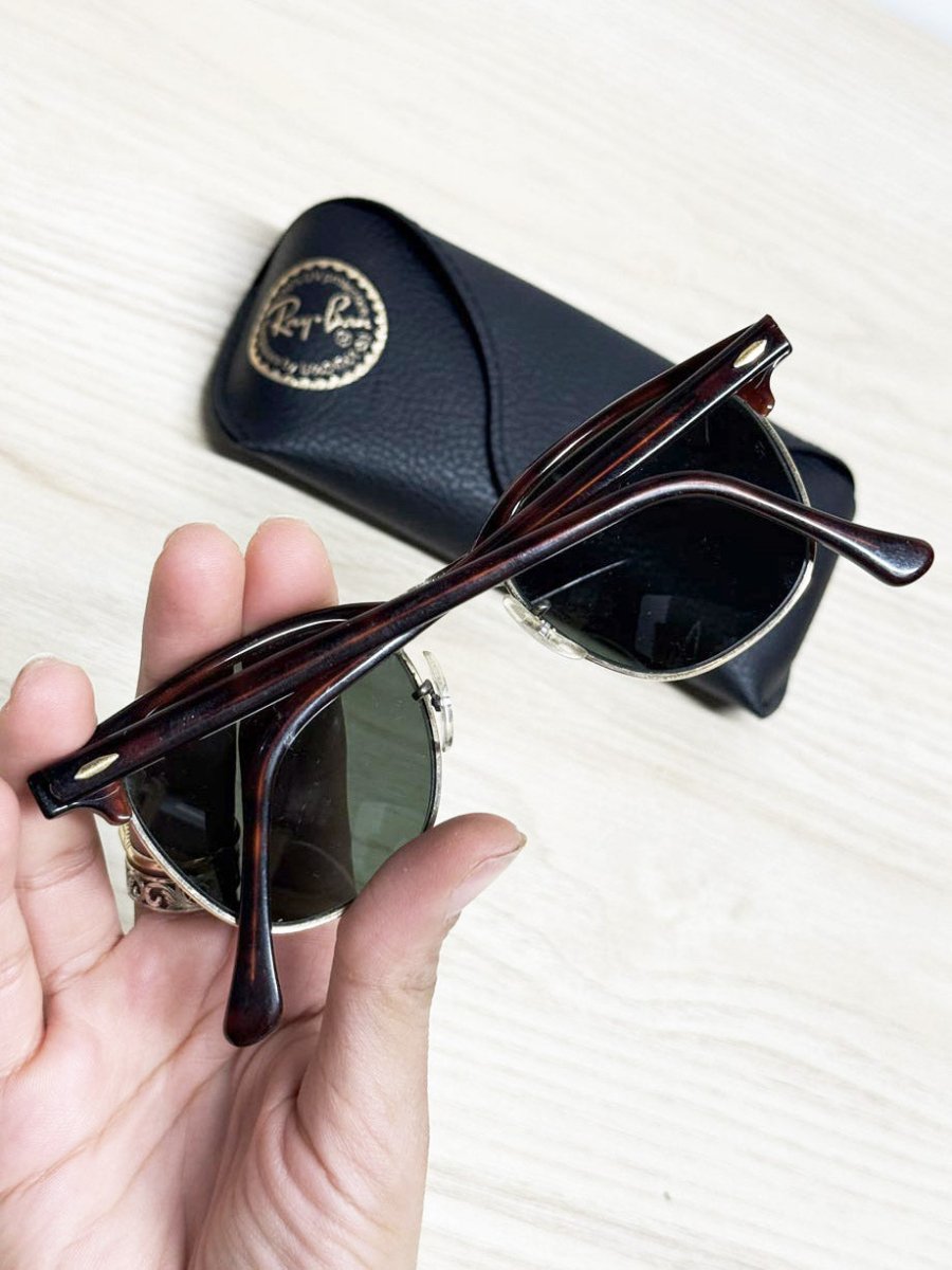 vintage 80s ray - ban tortoise shell clubmaster sunglasses - good market thrift store