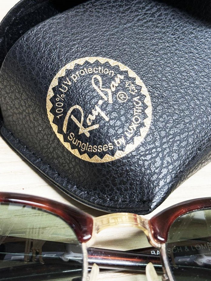 vintage 80s ray - ban tortoise shell clubmaster sunglasses - good market thrift store