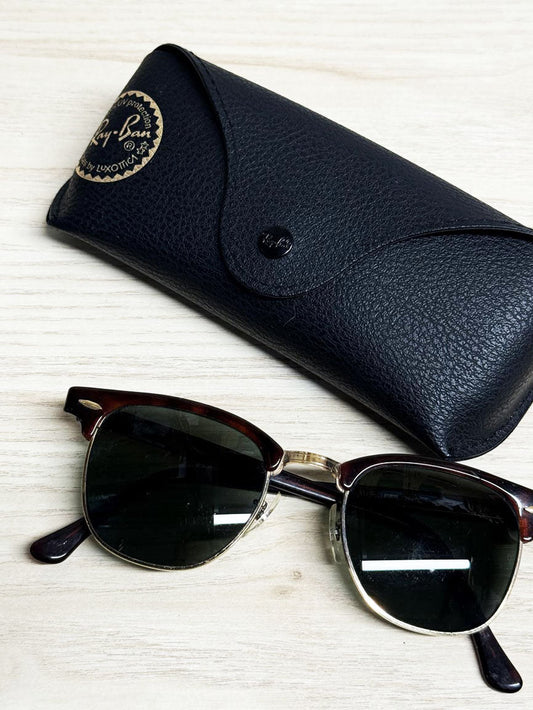 vintage 80s ray - ban tortoise shell clubmaster sunglasses - good market thrift store