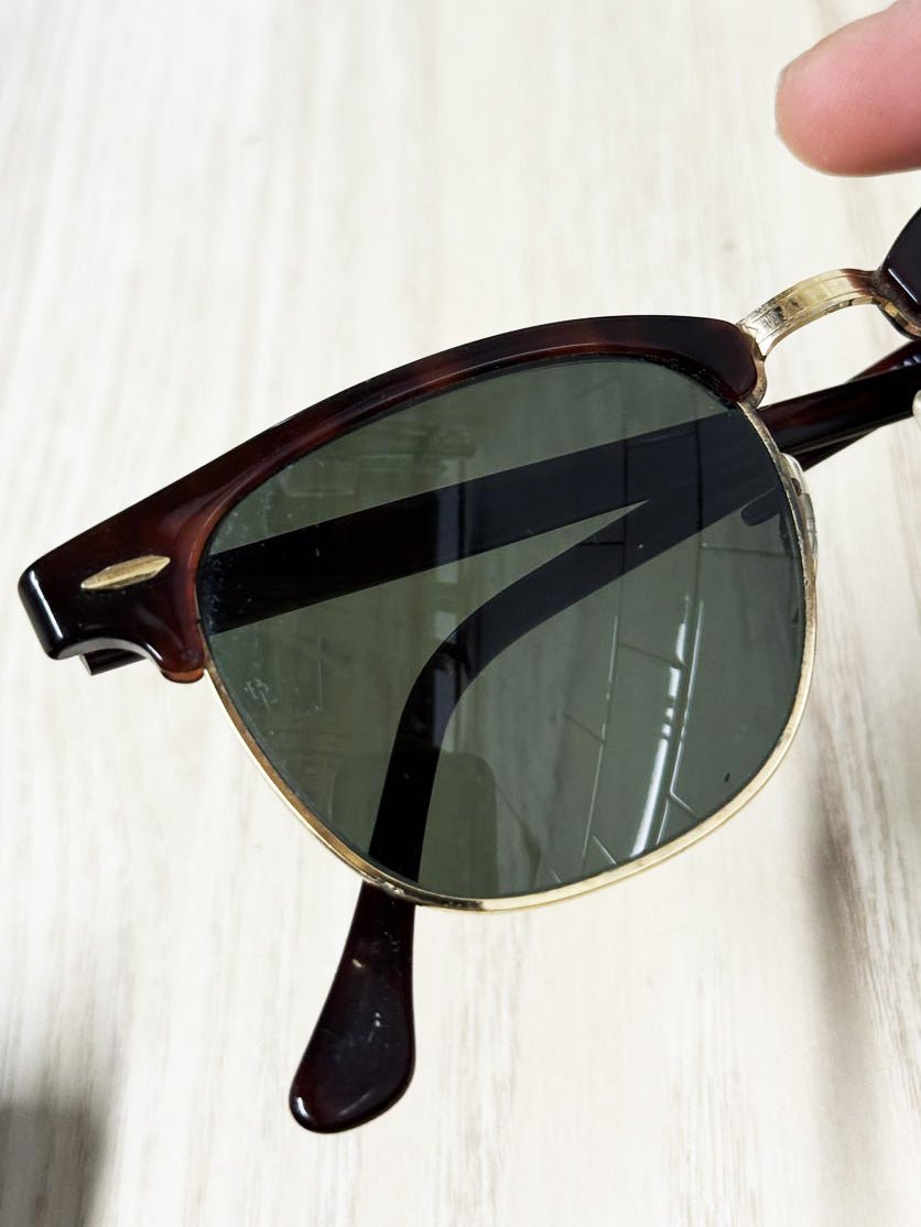 vintage 80s ray - ban tortoise shell clubmaster sunglasses - good market thrift store