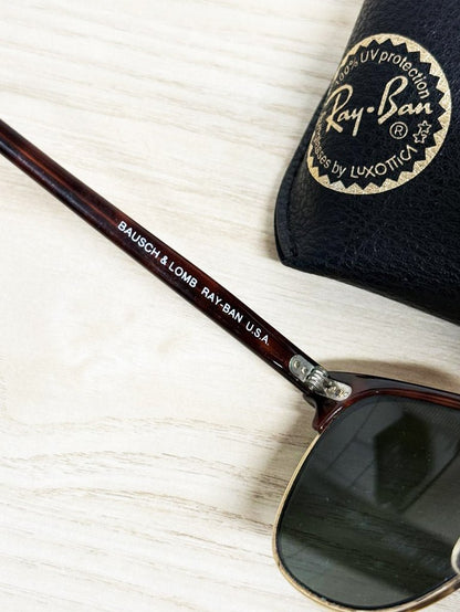 vintage 80s ray - ban tortoise shell clubmaster sunglasses - good market thrift store