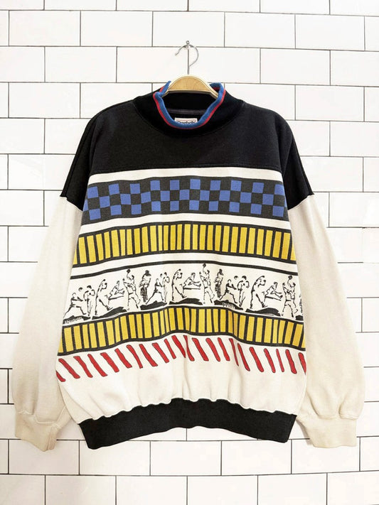vintage 80s reebok striped track & field sweatshirt - good market thrift store
