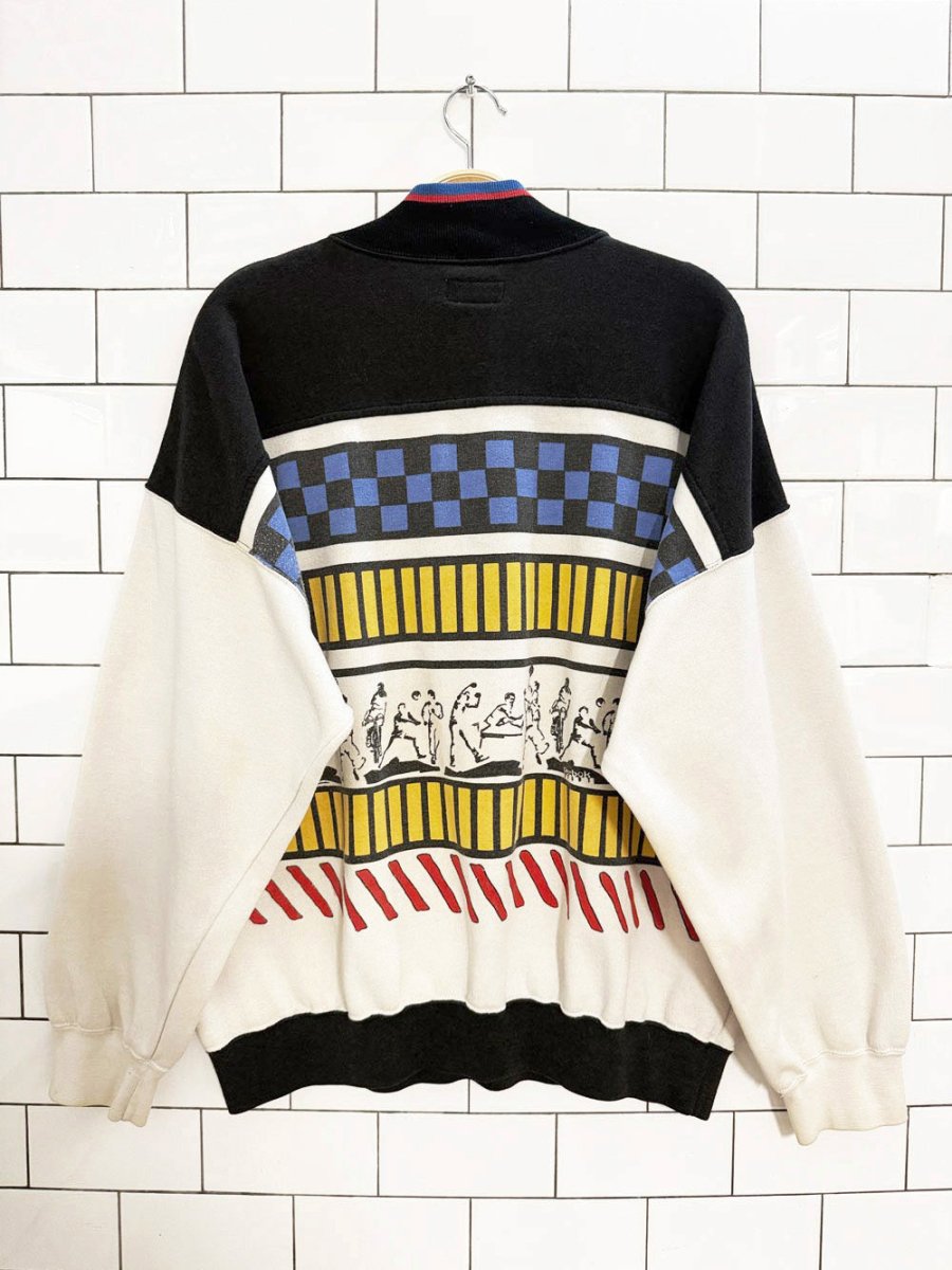 vintage 80s reebok striped track & field sweatshirt - good market thrift store