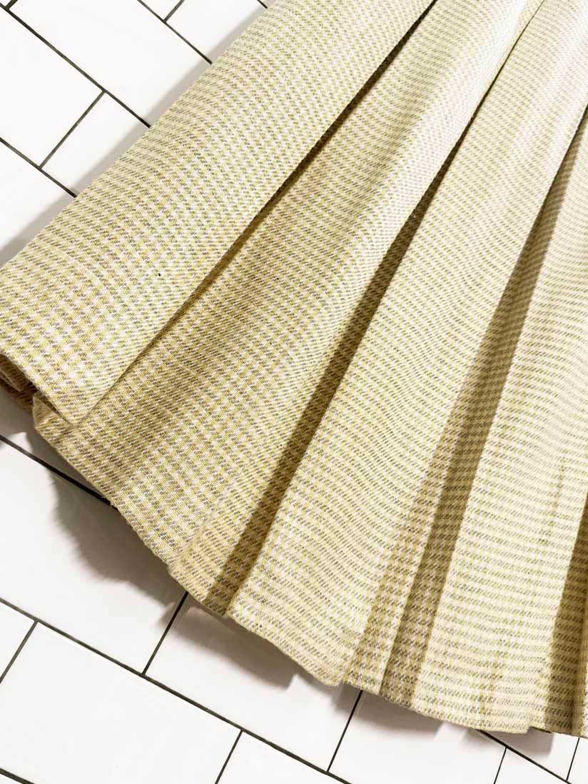 vintage 80s regalia wool check box pleated midi skirt - good market thrift store