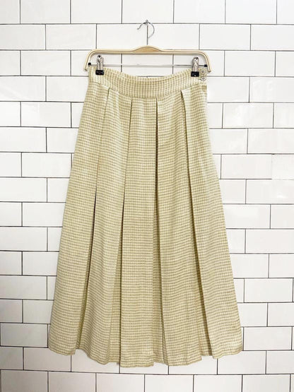 vintage 80s regalia wool check box pleated midi skirt - good market thrift store