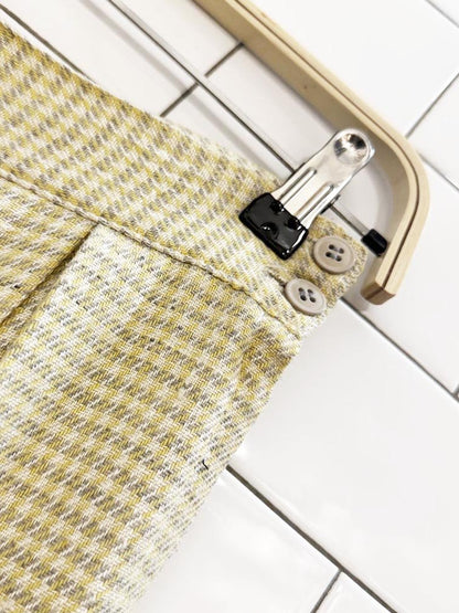 vintage 80s regalia wool check box pleated midi skirt - good market thrift store