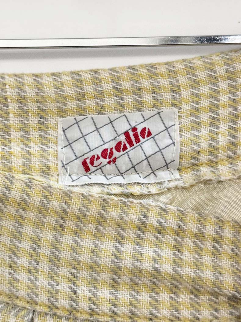 vintage 80s regalia wool check box pleated midi skirt - good market thrift store