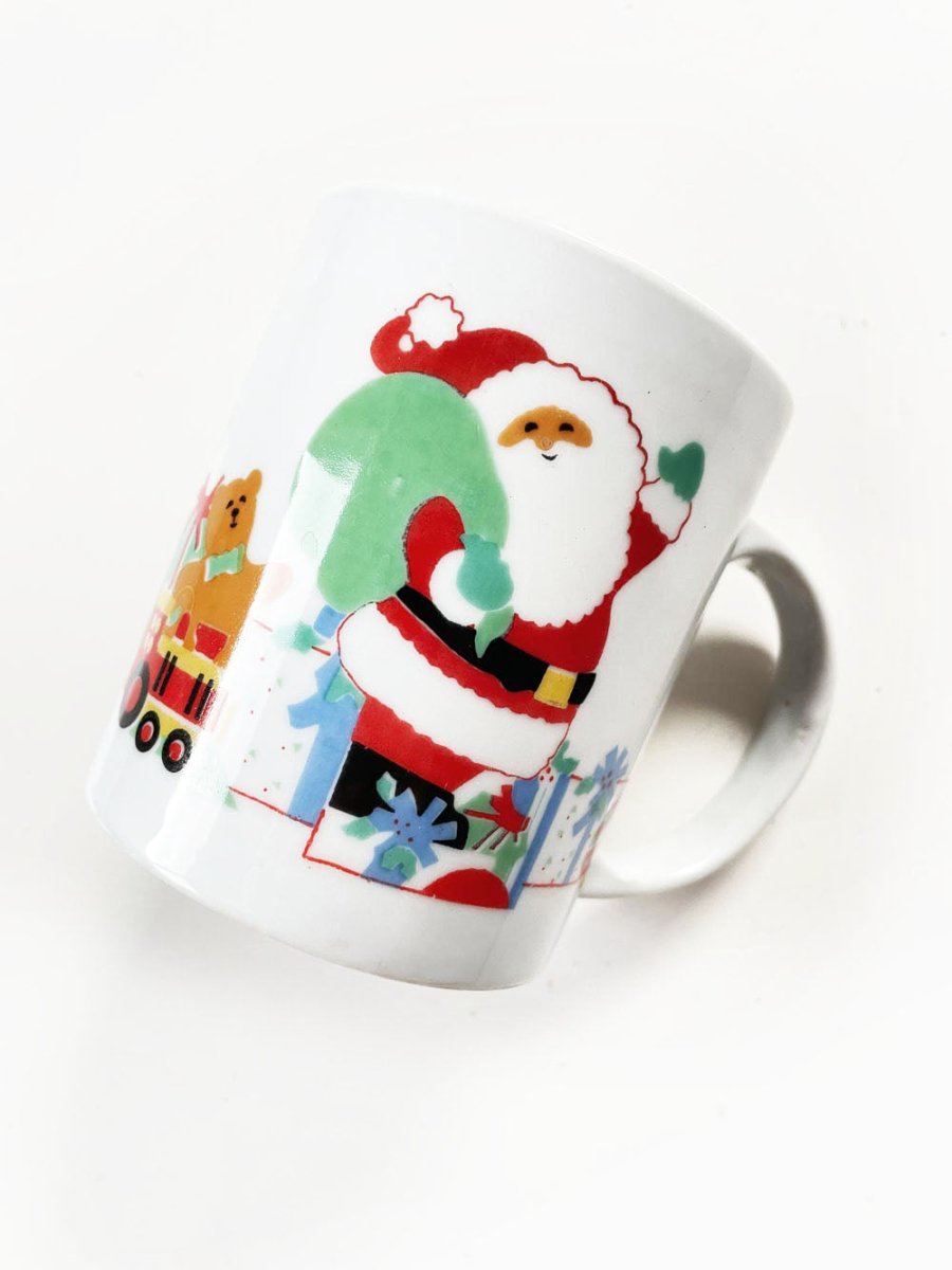 vintage 80s santa claus waves mug - good market thrift store