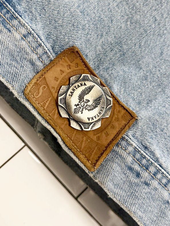 vintage 80s santana jeans multi pocket denim vest | parasuco - good market thrift store