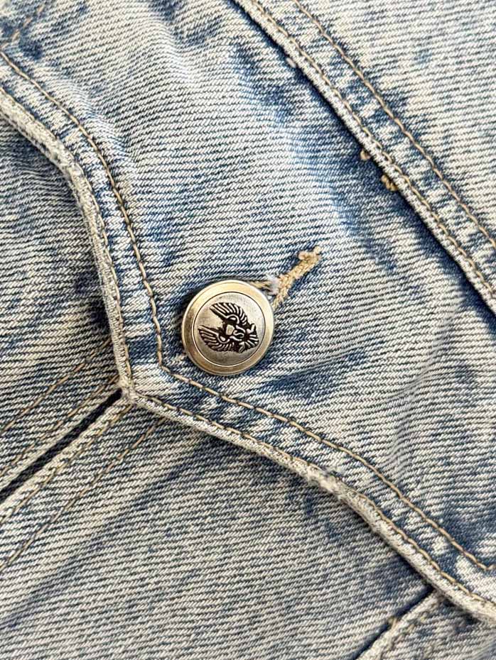 vintage 80s santana jeans multi pocket denim vest | parasuco - good market thrift store