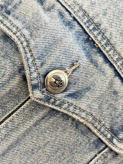 vintage 80s santana jeans multi pocket denim vest | parasuco - good market thrift store