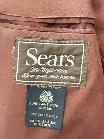 vintage 80s sears 100% wool tweed blazer | suede elbow patch - good market thrift store