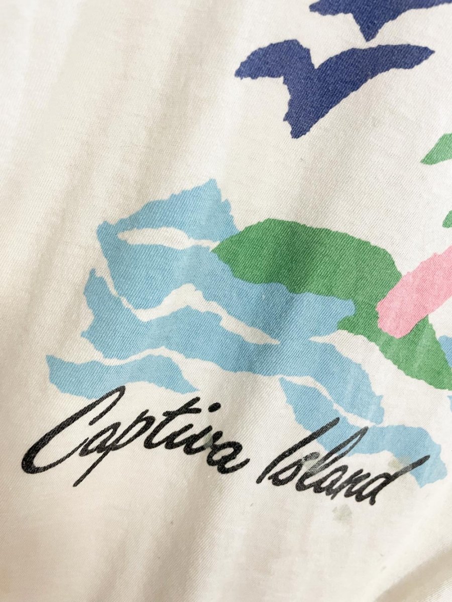 vintage 80s single stitch captiva island cropped beach tee | hanes | made in USA - good market thrift store