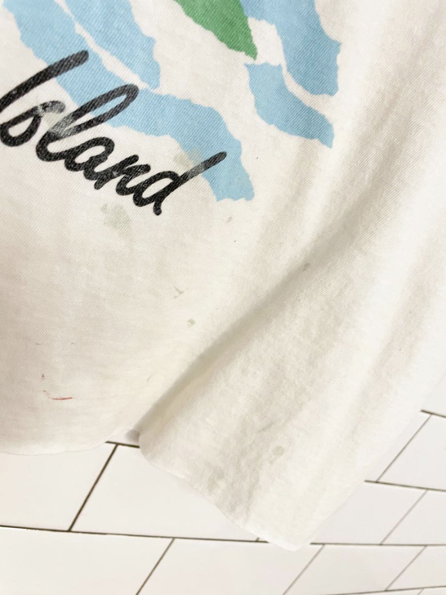 vintage 80s single stitch captiva island cropped beach tee | hanes | made in USA - good market thrift store